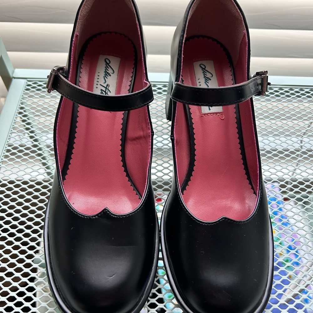 Lulu Hun x Collectif Classic Black Conversation Starters Mary Jane Heel - 8 - Picture 2 of 6